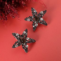 SOHI Silver-Plated Studs Earrings-21