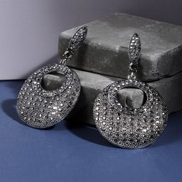 SOHI Silver-Plated Drop Earrings-17