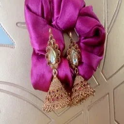 Runjhun Gold-Plated Jhumkas Earrings-47