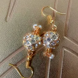 Runjhun Gold-Plated Stone-Studded & Beaded Contemporary Drop Earrings-23