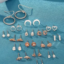 Zaveri Pearls Set of 16 Contemporary Earrings-8