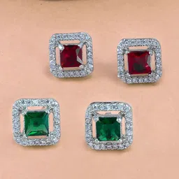PRIVIU Square Studs Earrings-1