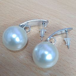 Vighnaharta Silver Plated Pearl Drop Earrings-image-93