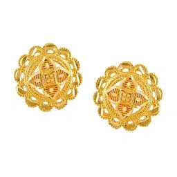 Vighnaharta Gold Plated Floral Studs Earrings-image-18