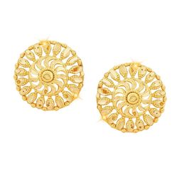 Vighnaharta Set Of 4 Gold-Plated Floral Shaped Stud Earrings-37