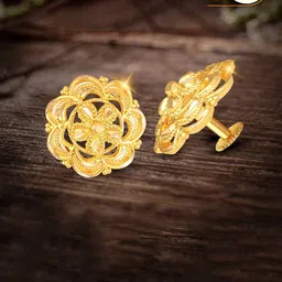 Vighnaharta Gold-Plated Floral Studs Earrings-image-87
