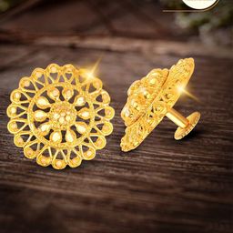 Vighnaharta Gold Plated Floral Studs Earrings-image-91