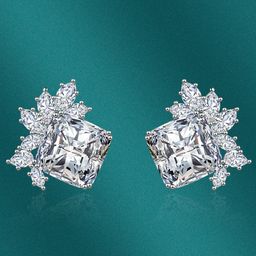 Designs & You Silver-Plated CZ-Studded Studs Earrings-18