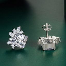 Designs & You Silver-Plated CZ-Studded Stud Earrings-49