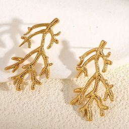 DIVASTRI Leaf Shaped Studs Earrings-0