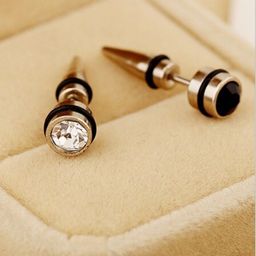 MEENAZ Men Set Of 6 Silver-Plated Studded Circular Studs Earrings-1