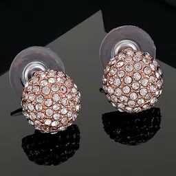 Estele Rose Gold-Plated Circular Studs Earrings-image-55