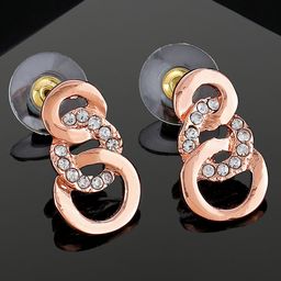 Estele Rose Gold-Plated Circular Drop Earrings-98