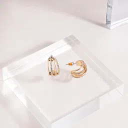 Accessorize Crystals-Studded Circular Studs Earrings-13