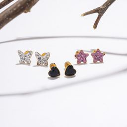 EL REGALO Set Of 3 Contemporary Studs Earrings-15