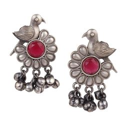 EL REGALO Oxidised Contemporary Drop Earrings-17