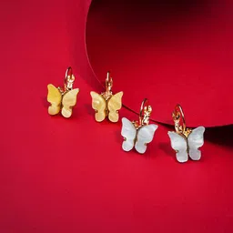 EL REGALO Set of 2 Stone-Studded Contemporary Hoop Earrings-image-51