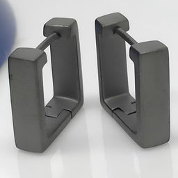 KARISHMA KREATIONS Unisex Square Stainless Steel Hoop Earrings-image-4