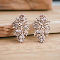 The Pari Gold-Plated Beads Beaded Contemporary Studs Earrings-36
