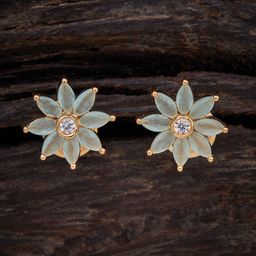 Kushal's Fashion Jewellery Gold-Plated Zircon Floral Studs Earrings-16