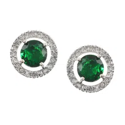 Jewar Mandi Green Contemporary Studs Earrings-22