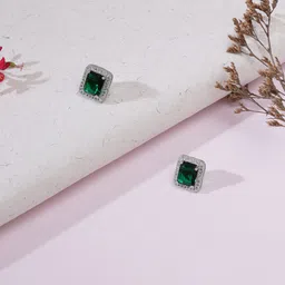 Ruby Raang Silver-Plated Studded Contemporary Studs-82