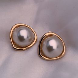 I Jewels Gold Plated Pearls Studs Earrings-55