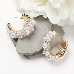 DressBerry White Gold Plated Half Hoop Earrings-19