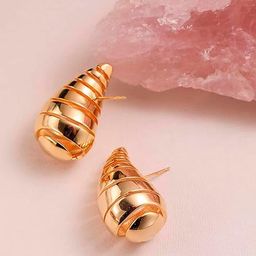 OOMPH Contemporary Chunky Spiral Drop Earrings-40