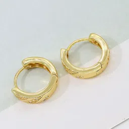 MYKI Gold-Plated Contemporary Hoop Earrings-10