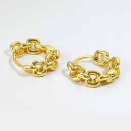 MYKI Gold-Plated Contemporary Hoop Earrings-105