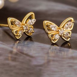 MYKI Gold-Plated Contemporary Studs Earrings-100