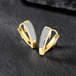 Peora Gold-Plated Contemporary Hoop Earrings-image-90