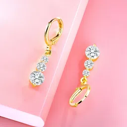 Peora Gold-Plated Contemporary Drop Earrings-14