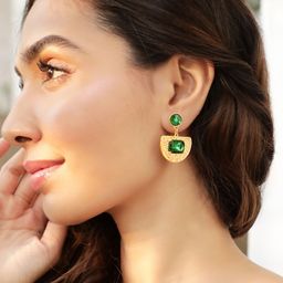 Rubans Voguish Gold-Plated Contemporary Drop Earrings-37