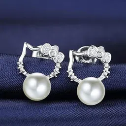 MYKI Silver-Plated Set Of 3 Contemporary Studs Earrings-16