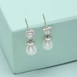 AMI Silver-Toned Contemporary Studs Earrings-3
