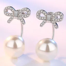 MYKI Silver-Toned Stainless Steel Contemporary Studs Earrings-35