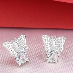 AMI Silver-Toned Contemporary Silver-Plated Studs Earrings-93