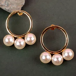 Jewelz Gold-Plated Contemporary Studs Earrings-image-4