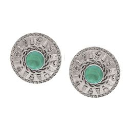 Shining Jewel - By Shivansh Silver-Plated Cubic Zirconia Contemporary Studs Earrings-image-42