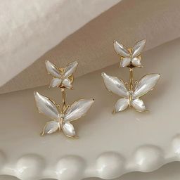 CareDone Gold-Plated Artificial Stones Contemporary Shaped Studs-66