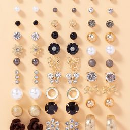 Shining Diva Fashion Set of 30 Contemporary Studs Earrings-5