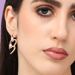 SOHI Gold-Plated Contemporary Studs Earrings-58