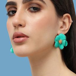 SOHI Gold-Plated Contemporary Studs Earrings-image-62