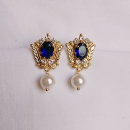 kurdekars divuu Gold Plating Contemporary Artificial Beads Antique Studs Earrings-33
