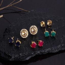 Kennice Set of 5 Oval Studs Earrings-16