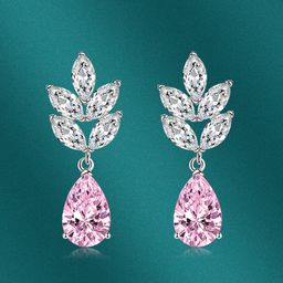 Designs & You Silver-Plated CZ-Studded Teardrop Shaped Drop Earrings-29