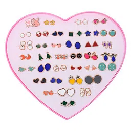 Yellow Chimes  Set of 36 Pairs Multicoloured Quirky Studs Earrings-image-43