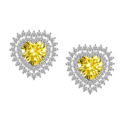 Designs & You Silver-Plated CZ-Studded Heart Shaped Studs Earrings-37